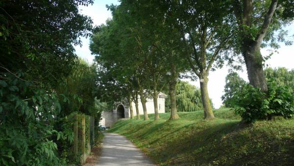 Old stones and ramparts in Bergues