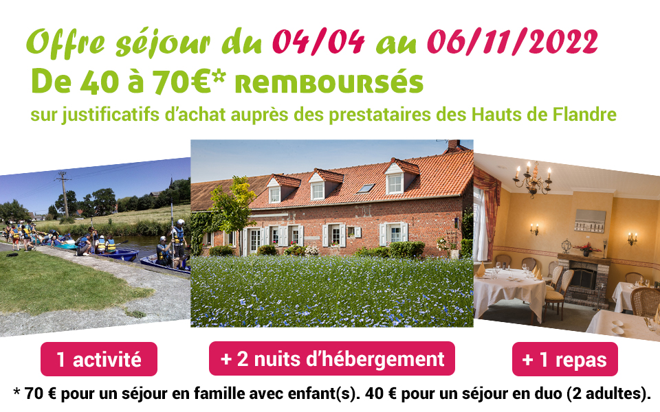 Offre séjour du 04 Avril au 06 Novembre 2022